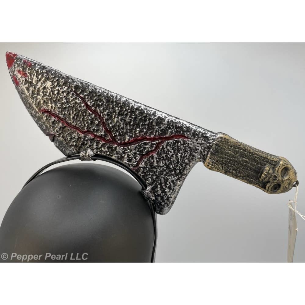 Zombie Bloody Cleaver Through Head Headband Plastic Ages 14+ Skull Handle